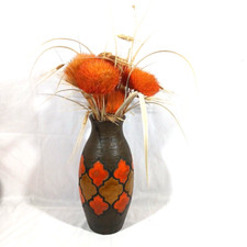 Bitossi Italian Ceramic Cylinder Vase in Retro Orange, Aldo Londi Design Marked 'Italy' with a number — listing 3