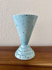 Vintage Art Deco Rectangular Ceramic Planter with Swirl Relief Design, Aqua Matte Glaze — listing 4