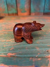 Carved Wood Standing Bear Figurine with Hat Molded resin/composite — listing 4