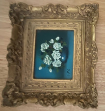 Framed Still Life Painting of Roses in a Blue Vase (photographed from a screen) — listing 5