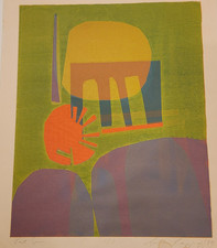 Vintage 1970s Abstract Modernist Signed Limited Edition Serigraph, Framed, listing 4