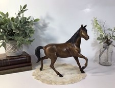 brass horse sculpture Vintage Cast Brass Prancing Horse Figurine Sculpture