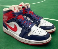 Nike Air Jordan 1 Patent Leather High Top Sneakers - Navy/Red/White — listing 2