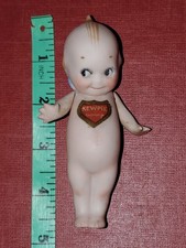 Bisque Kewpie-Style Doll with Blue Hair Bow and Jointed Arms — listing 6