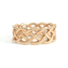 celtic wedding band Gold Celtic Braided Wedding Band Ring with Woven Center Design — listing 3