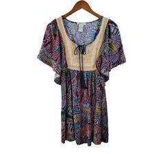Boho Off-Shoulder Peasant Dress with Multicolor Floral Embroidery — listing 4