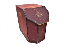 Antique Wooden Box Coffee Grinder with Cast Iron Hopper and Crank — listing 3