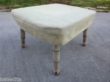 French Provincial Louis XV Style Upholstered Ottoman Footstool with Carved Wood Frame — listing 5