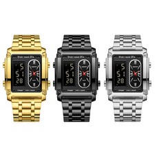 Rectangular Multi-Function Day/Date Fashion Watch with Stainless Steel Bracelet (dial reads 'Montblanc' — authenticity questionable) No markings or generic text — listing 5