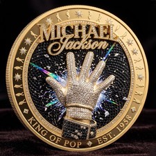 Michael Jackson Commemorative Gold-Plated Novelty Coin/Medallion in Capsule — listing 4