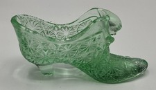 Vintage Green Pressed Glass Figural Boot / Shoe Toothpick Holder — listing 6
