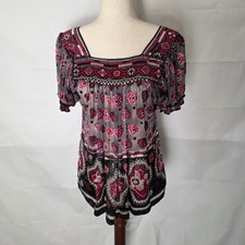 ECI New York Sleeveless Ivory Babydoll Top with 3D Petal & Fringe Embellished Bodice — listing 3