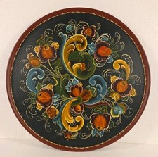 Vintage Norwegian Rosemaling Hand-Painted Wood Wall Plaque — listing 2