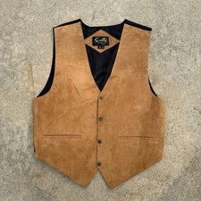 Scully Men's Brown Leather Western Snap-Front Vest, Size 4XT (New with Tags) — listing 5