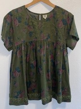 Ivy Jane Sage Green Floral Ruffle Cotton Dress, Size S — listing 4