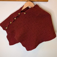 Orvis Women's V-Neck Knit Poncho Top in Camel/Tan — listing 5