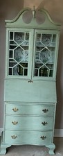 Vintage Early American Style Maple Secretary Desk with Hutch Top — listing 3