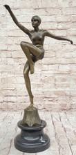 Art Deco Chrome Figural Nude Woman Pedestal Compote with Reticulated Grapevine Bowl — listing 2