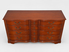 Traditional 12-Drawer Triple Dresser with Serpentine Front and Mirror — listing 2