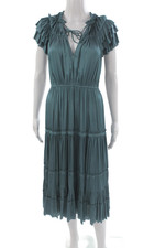 Reset Purple Blend Floral Tiered Ruffle Maxi Dress, Size Small — listing 2