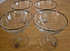 Vintage Platinum-Rim Optic Panel Crystal Iced Tea / Water Goblet with Knop Stem — listing 4