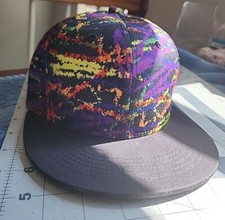 Quanhaigou Splatter Paint Tropical Print Snapback Baseball Cap — listing 4