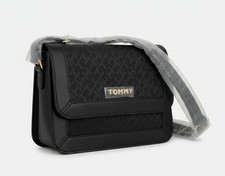 Tommy Hilfiger Black Leather Crossbody Bag with Logo Jacquard Trim — listing 2