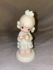 Precious Moments Porcelain Bisque Figurine - Girl Holding Baby (Mother/Motherhood Theme) — listing 3
