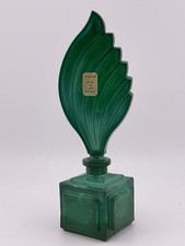 Vintage Cut Glass Vanity Perfume Bottle with Fan-Shaped Ornate Dauber Stopper — listing 4