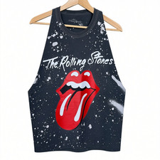 Rolling Stones Pink Racerback Tank Top with Gradient Tongue Logo — listing 4