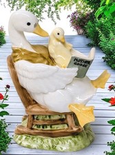 Porcelain Stretching Goose Figurine with Open Beak — listing 4