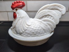 Vintage Pressed Glass Rooster on Nest Covered Candy Dish — listing 2