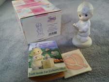 Precious Moments Porcelain Figurine - Boy with Puppy 'Tippy' and Bluebird at Doghouse