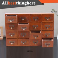 Vintage Library Card Catalog Cabinet, 60-Drawer, Oak with Aluminum Label Holders and Follower Rods — listing 4