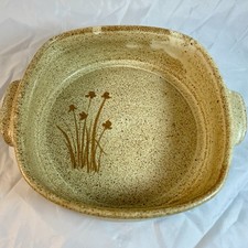 Handmade Studio Pottery Cobalt Blue Baking Dish with Handles, Signed, listing 4
