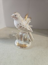 Pair of White Ceramic Bird Figurines with Gold Accents (Dove/Duck) — listing 2