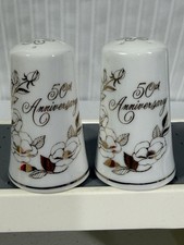 Vintage 50th Golden Anniversary Salt & Pepper Shakers H-735 Japan — listing 5