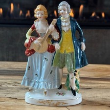 Group Lot of Mid-Century Hand-Painted Porcelain Figurines (Colonial Couples, Courting Scenes, Cherubs) — listing 4