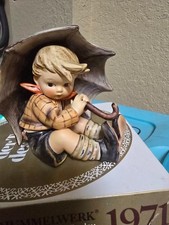 Vintage Ceramic Figurine of Boy with Umbrella and Bundle — listing 6