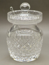 Cut Crystal Covered Preserve / Jam Jar with Faceted Ball Finial Yes - Waterford — listing 3