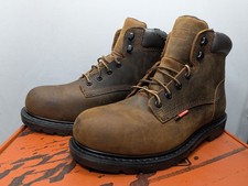 WORX by Red Wing Style 5606 Men's 6-Inch Steel Toe Waterproof Work Boots, Size 10.0 M, Brown Leather — listing 4