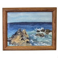 Original Impressionist Coastal Landscape Oil Painting, Signed Maury Hasseltine, Gilt Framed — listing 3