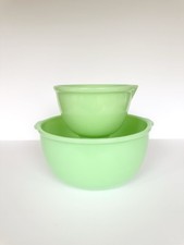 Vintage Green Uranium Glass Ribbed Mixing Bowl, Small 6.5 inch — listing 6