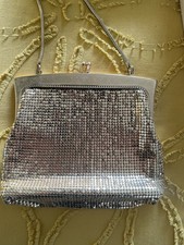 Glomesh Vintage White Enamel Mesh Evening Shoulder Bag with Gold Clasp — listing 5