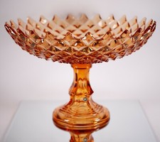 Westmoreland Blue Sawtooth Diamond Point Glass Footed Compote — listing 4