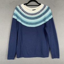 Talbots White Boat Neck Sweater with Black Stripe Hem, 3/4 Sleeve — listing 3