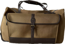 Black Leather Wheeled Duffel Bag with Telescoping Handle — listing 4