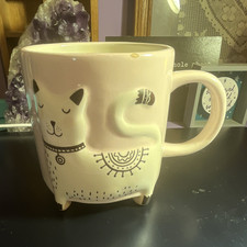 Pair of Figural Grey Tabby Cat Ceramic Mugs with Tail Handles — listing 2
