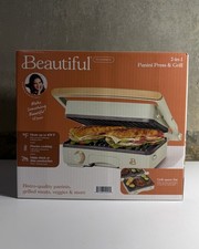 Beautiful by Drew Barrymore Electric Panini Press & Grill, Black Sesame with Gold Trim — listing 2