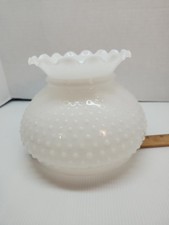 Vintage Electrified Hand-Painted Milk Glass Table Lamp with Blue Rose Motif and Brass Base — listing 6
